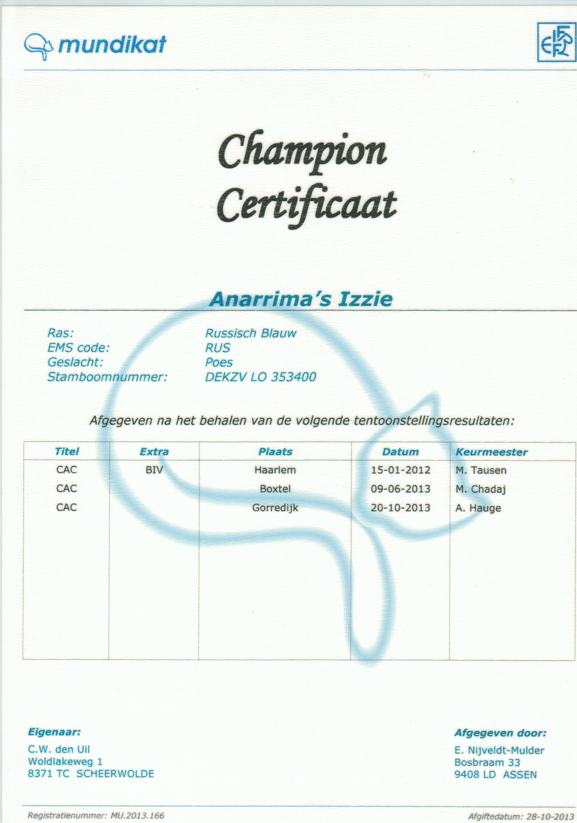 Kampioenscertificaat Anarrima's Izzie.jpg