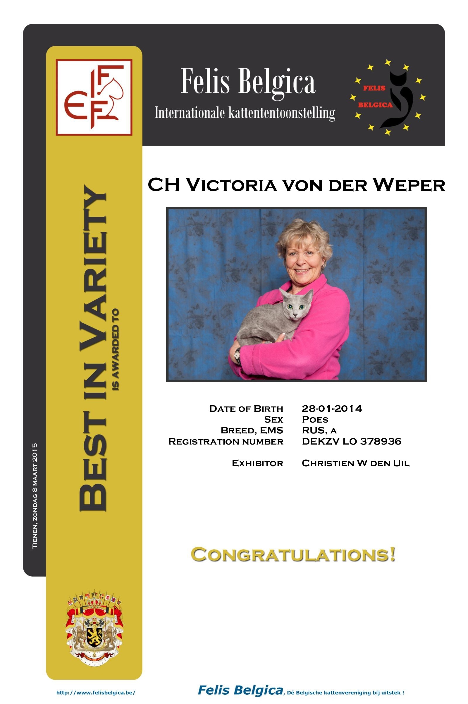 Best in Varieteit Victoria von der Weper 8-3-2015.jpg